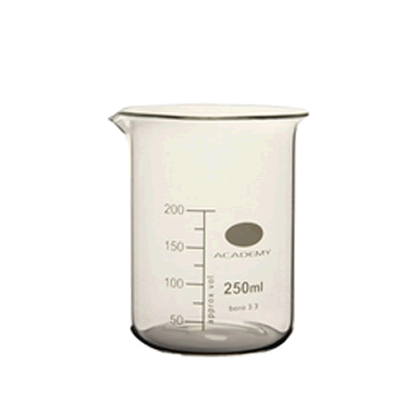 Academy Beaker Low Form, 25ml, Borosilicate Glass
