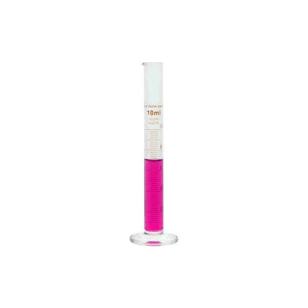 Academy Measuring Cylinder, With Spout, Class B, Borosilicate Glass, 10ml