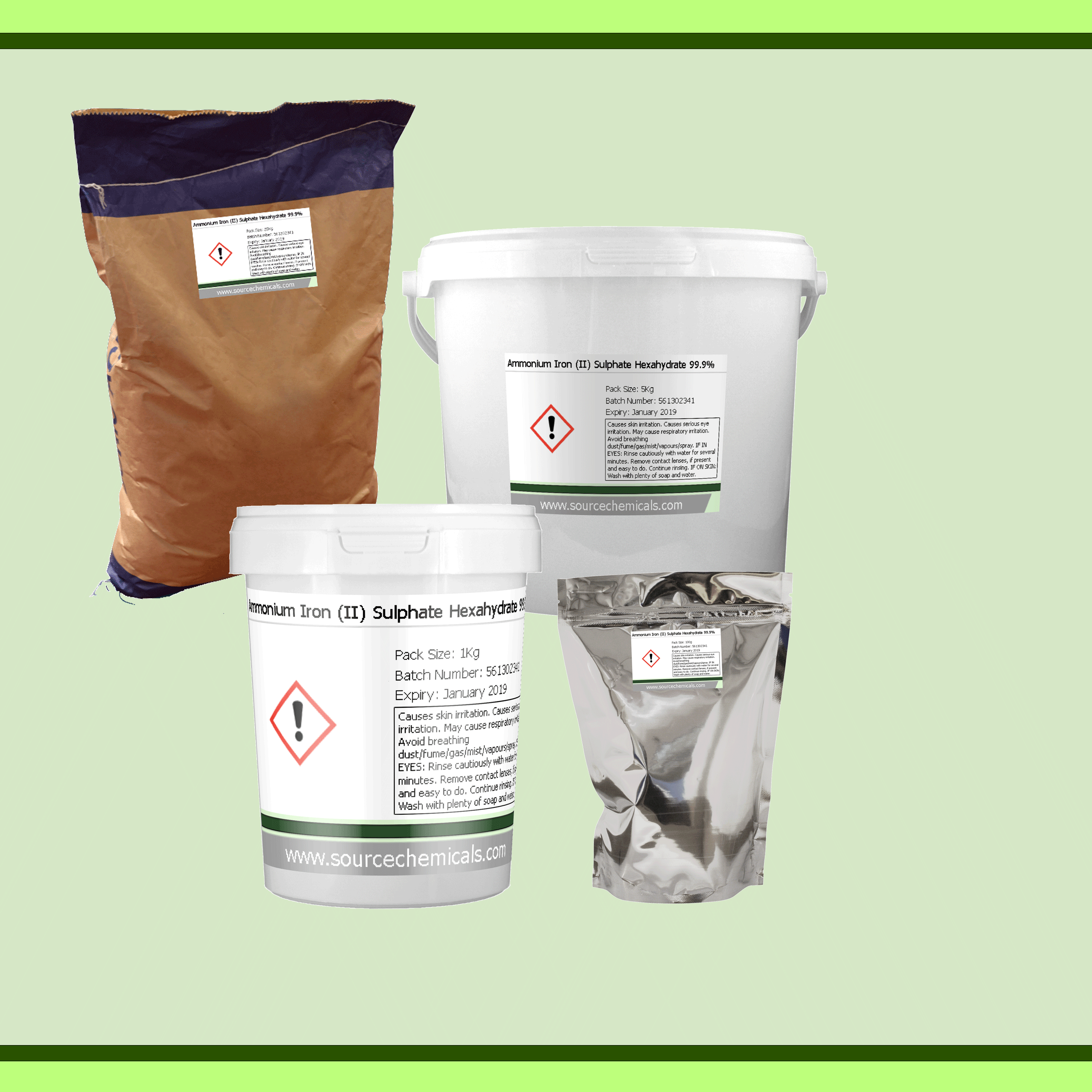 Ammonium Iron (II) Sulphate Hexahydrate 99.9%