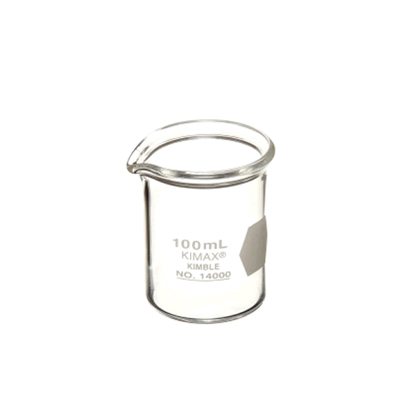Beaker, Low Form, Borosilicate Glass, Kimble, 100ml