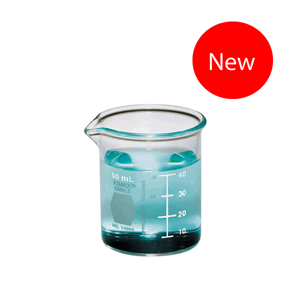 Beaker, Low Form, Borosilicate Glass, Kimble, 50ml