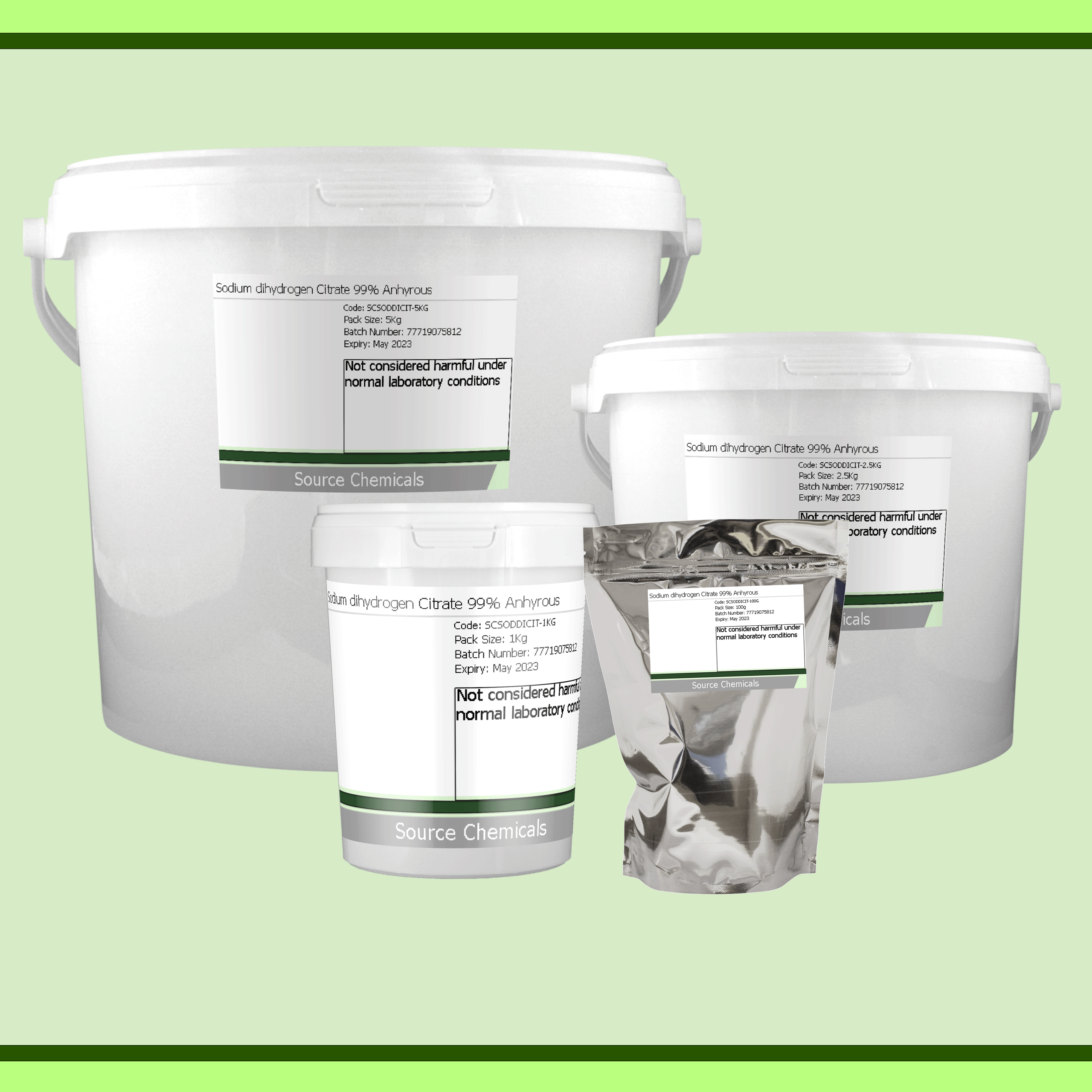Sodium dihydrogen Citrate 99% Anhyrous